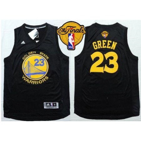 Warriors #23 Draymond Green Black Fashion The Finals Patch Stitched NBA Jersey