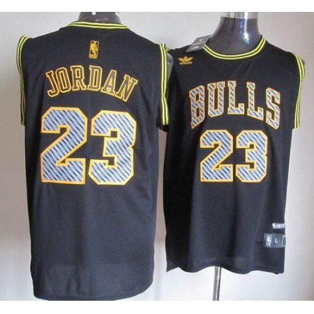 Bulls #23 Michael Jordan Black Electricity Fashion Stitched NBA Jersey