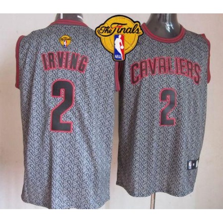 Cavaliers #2 Kyrie Irving Grey Static Fashion The Finals Patch Stitched NBA Jersey