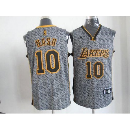 Lakers #10 Steve Nash Grey Static Fashion Stitched NBA Jersey