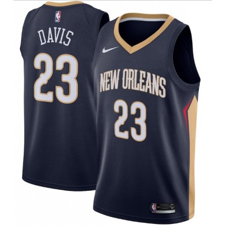 Men's New Orleans Pelicans #23 Anthony Davis Navy Icon Edition Stitched Jersey