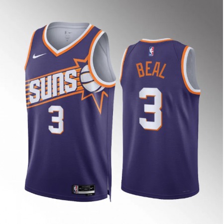 Men's Phoenix Suns #3 Bradley Beal Purple Icon Edition Stitched Basketball Jersey