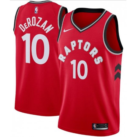 Men's Toronto Raptors #10 DeMar DeRozan Red Icon Edition Swingman Stitched Jersey