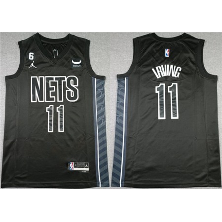 Men's Brooklyn Nets #11 Kyrie Irving Black2022-23 Statement Edition No.6 Patch Stitched Basketball Jersey