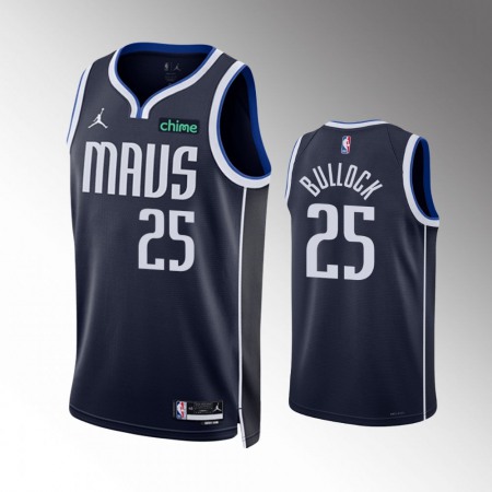 Men's Dallas Mavericks #25 Reggie Bullock Navy Statement Edition Stitched Basketball Jersey