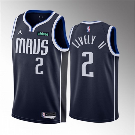 Men's Dallas Mavericks #2 Dereck Lively II Navy 2023 Draft Statement Edition Stitched Basketball Jersey