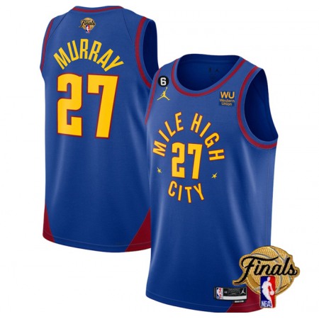 Men's Denver Nuggets #27 Jamal Murray Blue 2023 Finals Statement Edition With NO.6 Patch Stitched Basketball Jersey