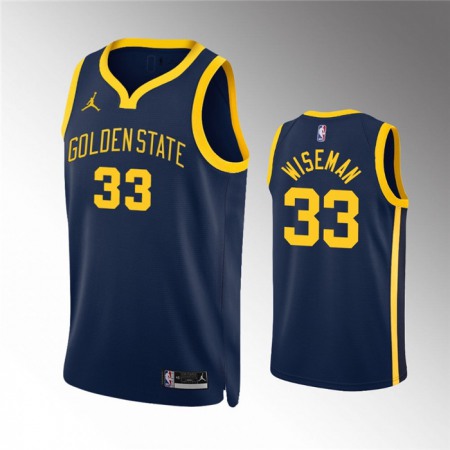 Men's Golden State Warriors #33 James Wiseman Navy Statement EditionStitched Jersey