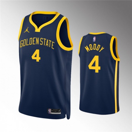 Men's Golden State Warriors #4 Moses Moody Navy Statement EditionStitched Jersey