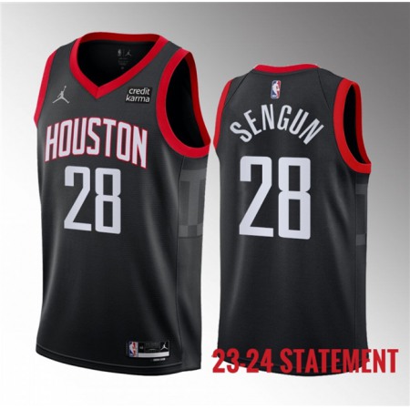 Men's Houston Rockets #28 Alperen Sengun Black 2023 Statement Edition Stitched Basketball Jersey