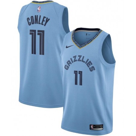 Men's Memphis Grizzlies #11 Mike Conley Light Blue Statement Edition Stitched Jersey