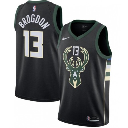 Men's Milwaukee Bucks #13 Malcolm Brogdon Black Statement Edition Stitched Swingman Jersey