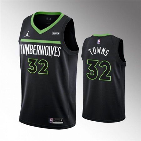 Men's Minnesota Timberwolves #32 Karl-Anthony Towns Black Statement Edition Stitched Jersey