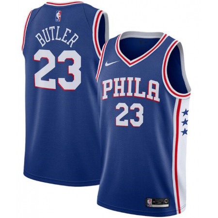 Men's Philadelphia 76ers #23 Jimmy Butler Royal Icon Edition Stitched Swingman Jersey