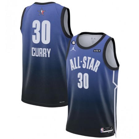 Men's 2023 All-Star #30 Stephen Curry Blue With NO.6 Patch Game Swingman Stitched Basketball Jersey