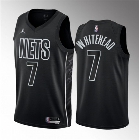 Men's Brooklyn Nets #7 Dariq Whitehead Black 2023 Draft Statement Edition Stitched Basketball Jersey