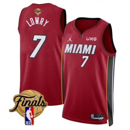 Men's Miami Heat #7 Kyle Lowry Red 2023 Finals Statement Edition Stitched Basketball Jersey