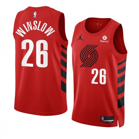 Men's Portland Trail Blazers #26 Justise Winslow 2022/23 Red Statement Edition Swingman Stitched Basketball Jersey