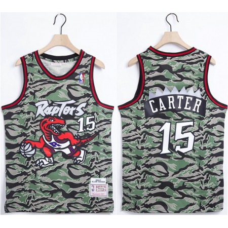 Men's Toronto Raptors #15 Vince Carter Woodland Camo Swingman Throwback Stitched Jersey