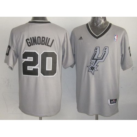 Spurs #20 Manu Ginobili Grey 2013 Christmas Day Swingman Stitched NBA Jersey