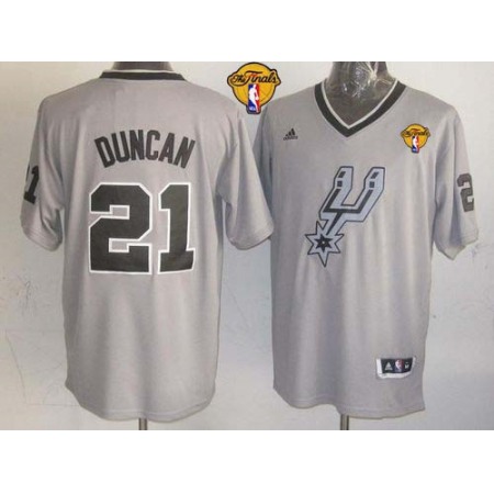 Spurs #21 Tim Duncan Grey 2013 Christmas Day Swingman Finals Patch Stitched NBA Jersey