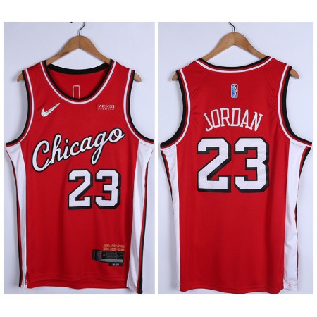 Men's Chicago Bulls #23 Michael Jordan 75th Anniversary Red Edition Swingman Stitched Basketball Jersey