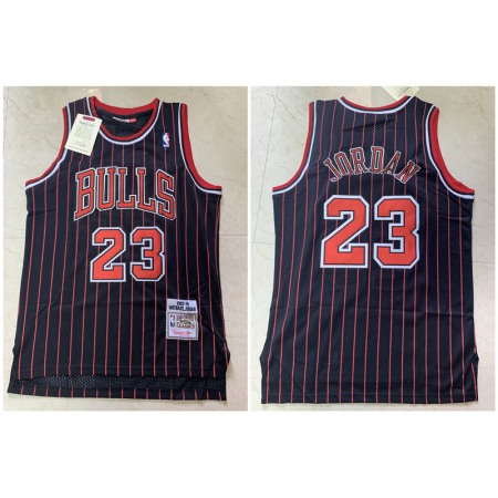 Men's Chicago Bulls #23 Michael Jordan Black Throwback Stitched Jersey