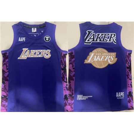 Men's Los Angeles Lakers 2022 Purple Big Team Logo Swingman Jersey