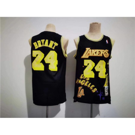 Men's Los Angeles Lakers #24 Kobe Bryant Black Throwback basketball Jersey