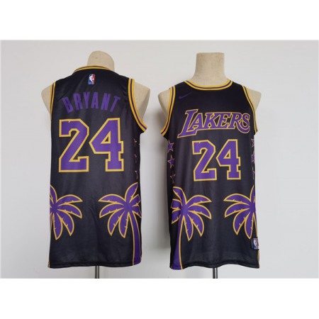 Men's Los Angeles Lakers #24 Kobe Bryant Black Throwback basketball Jersey