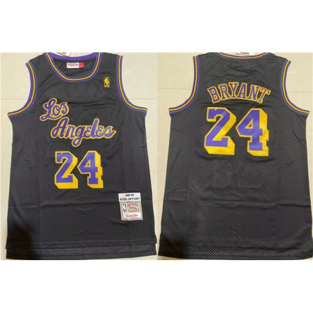 Men's Los Angeles Lakers #24 Kobe Bryant Black Throwback basketball Jersey