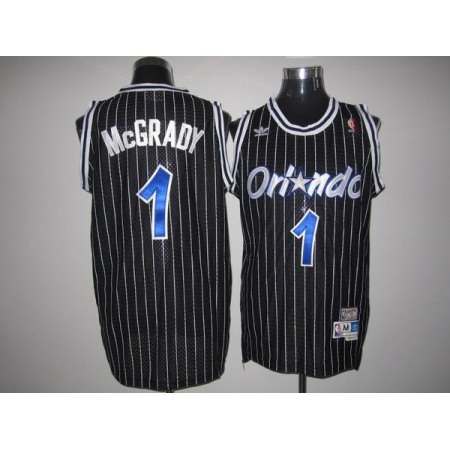 Mitchell And Ness Magic #1 Tracy Mcgrady Stitched Black Throwback NBA Jersey