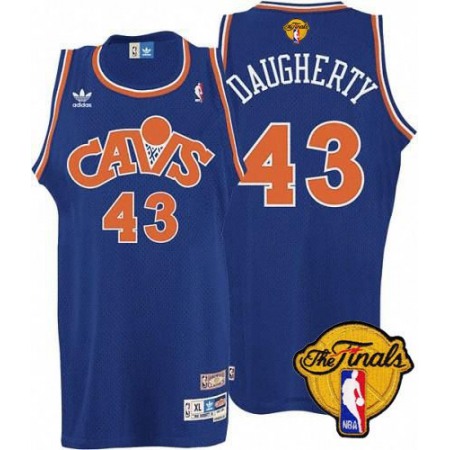 Cavaliers #43 Brad Daugherty Blue CAVS Throwback The Finals Patch Stitched NBA Jersey