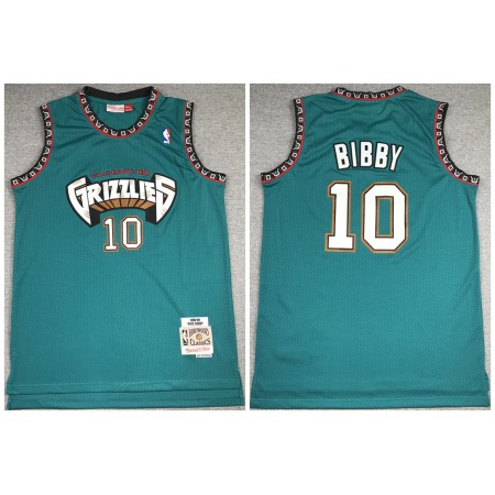 Men's Memphis Grizzlies #10 Mike Bibby 1998-99 Green Throwback Stitched Jersey