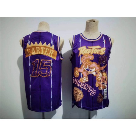 Men's Toronto Raptors #15 Vince Carter Purple Throwback Stitched Jersey