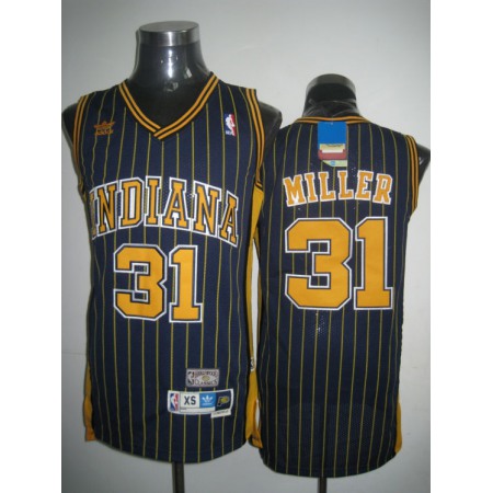 Mitchell and Ness Pacers #31 Reggie Miller Navy Blue Stitched Throwback NBA Jersey