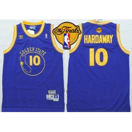 Warriors #10 Tim Hardaway Blue New Throwback The Finals Patch Stitched NBA Jersey