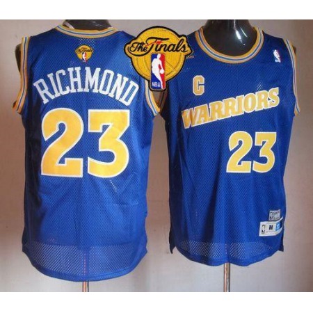 Warriors #23 Mitch Richmond Blue Throwback The Finals Patch Stitched NBA Jersey