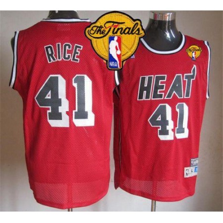 Heat #41 Glen Rice Red Throwback Finals Patch Stitched NBA Jersey