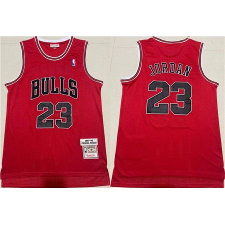 Men's Chicago Bulls #23 Michael Jordan Red 1997-98 Throwback Stitched Jersey