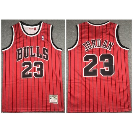 Men's Chicago Bulls #23 Michael Jordan Red Throwback Stitched Jersey