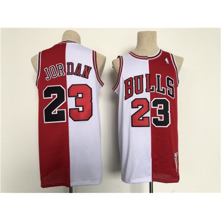 Men's Chicago Bulls #23 Michael Jordan Red/White Throwback Stitched Jersey