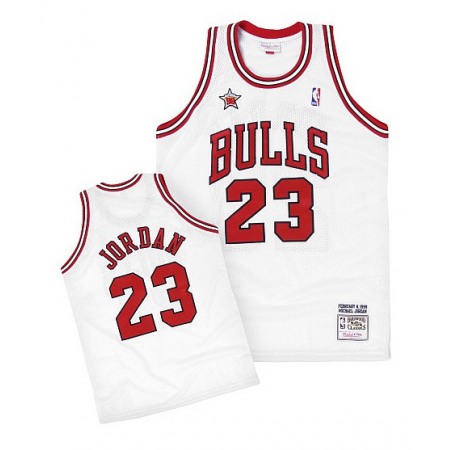 Men's Chicago Bulls #45 Michael Jordan White Throwback Stitched Jersey