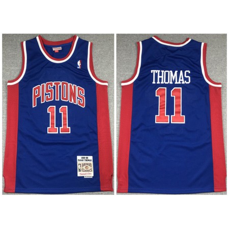 Men's Detroit Pistons #11 Isiah Thomas 1988-89 Red Throwback Stitched Jersey