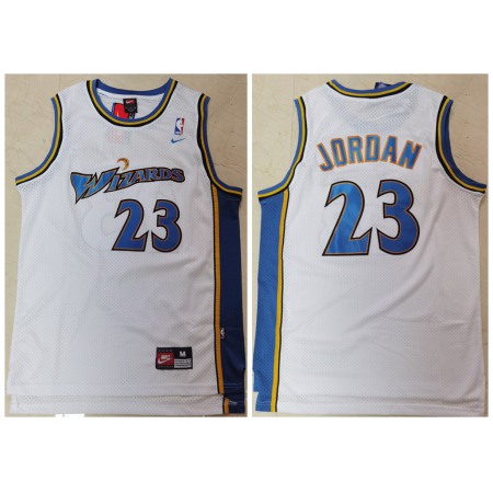 Men's Washington Wizards #23 Michael Jordan White Throwback Stitched Jersey