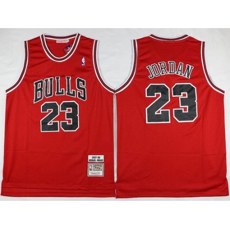 Mitchell and Ness Bulls #23 Michael Jordan Stitched Red Throwback NBA Jersey