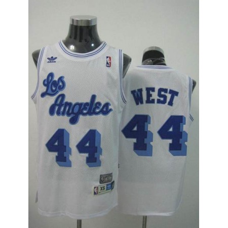 Mitchell and Ness Lakers #44 Jerry West Stitched White Throwback NBA Jersey