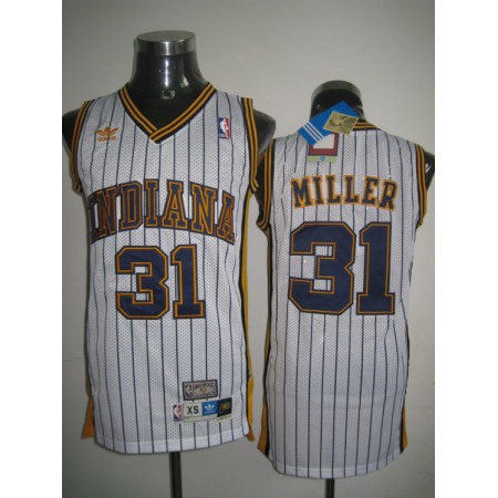 Mitchell and Ness Pacers #31 Reggie Miller White Stitched Throwback NBA Jersey