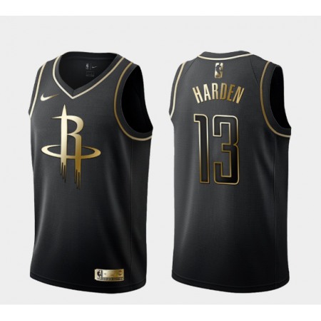 Men's Houston Rockets #13 James Harden Black Golden Edition Stitched NBA Jersey