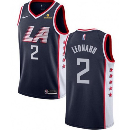 Men's Los Angeles Clippers #2 Kawhi Leonard Black Stitched NBA Jersey